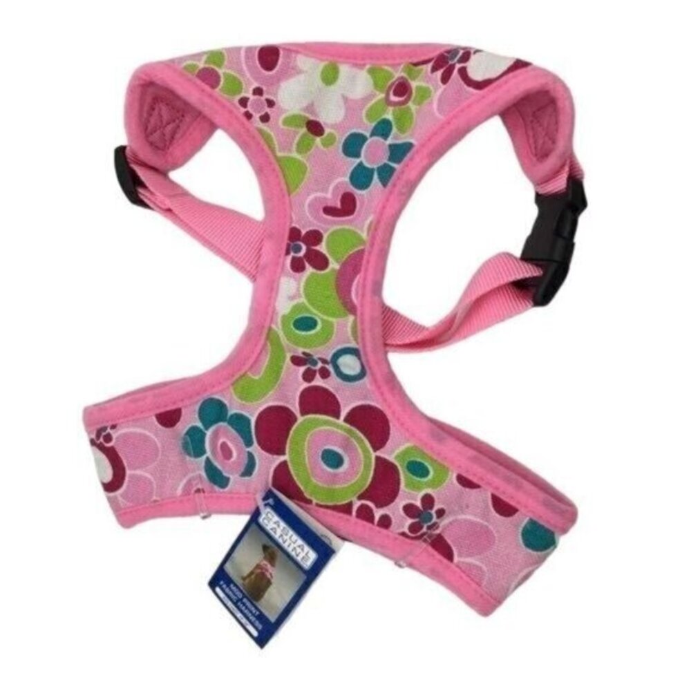 Dog Harness Casual Canine Pink Floral Mod Print Size Large New